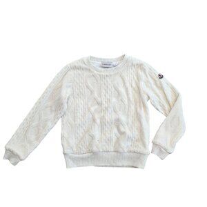 Moncler Kids Cable Knit Sweater Size 8 Anni 130cm White Cotton & Wool winter